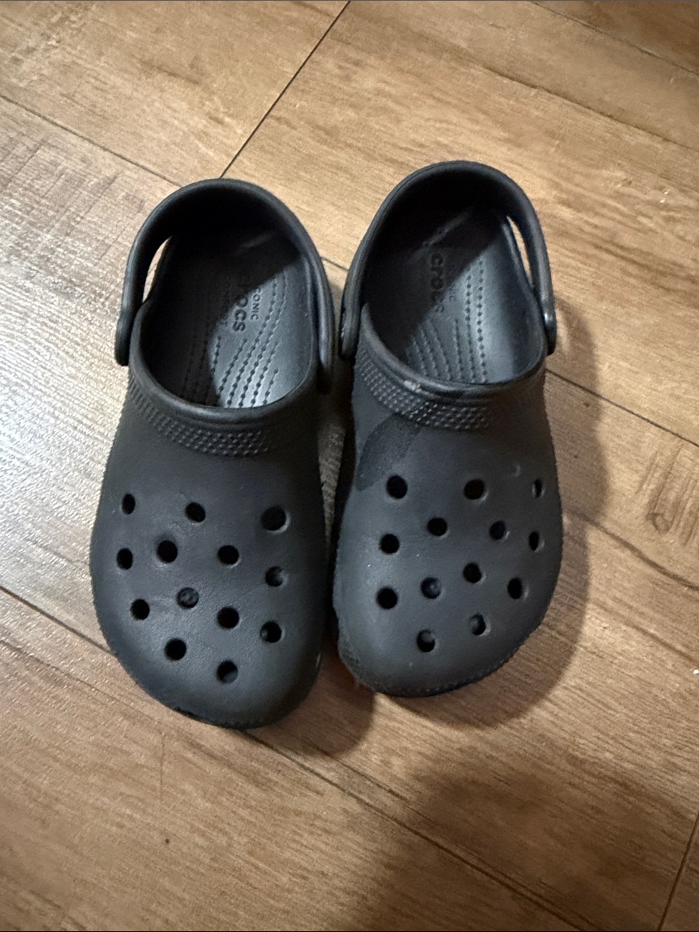 CROCS Kids Black Classic Clog with Heel Strap